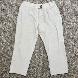 Calvin Klein Cream Linen Capri Pants Size Womens 14p